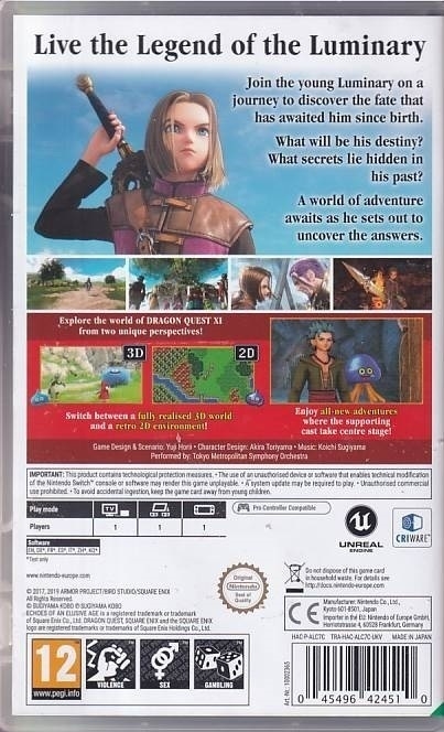 Dragon Quest 11 S - Echoes of an Elusive Age - Nintendo Switch (A Grade) (Genbrug)